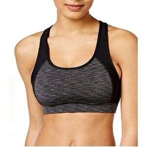 Ideology Sport Bra Black Gray Small Mid Impact RapiDry